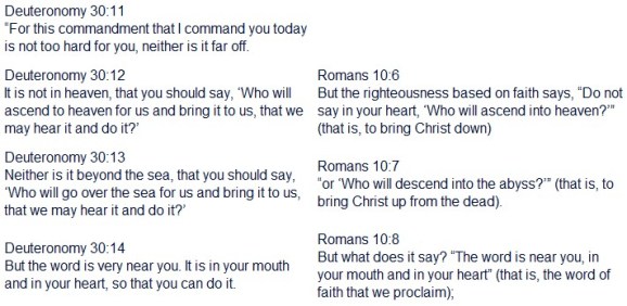 Dt 30 11 & Rom 10